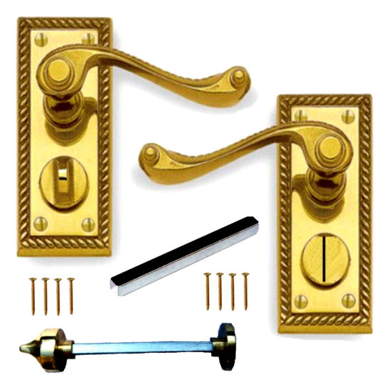 Lever on Back Plate Georgian - Lever Bathroom -150x45mm