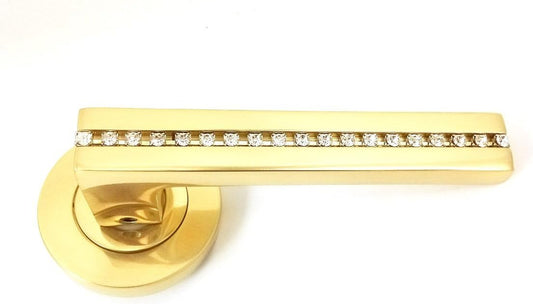 Lever on Rose with Diamond fittings - luxurious Design - Designer Range