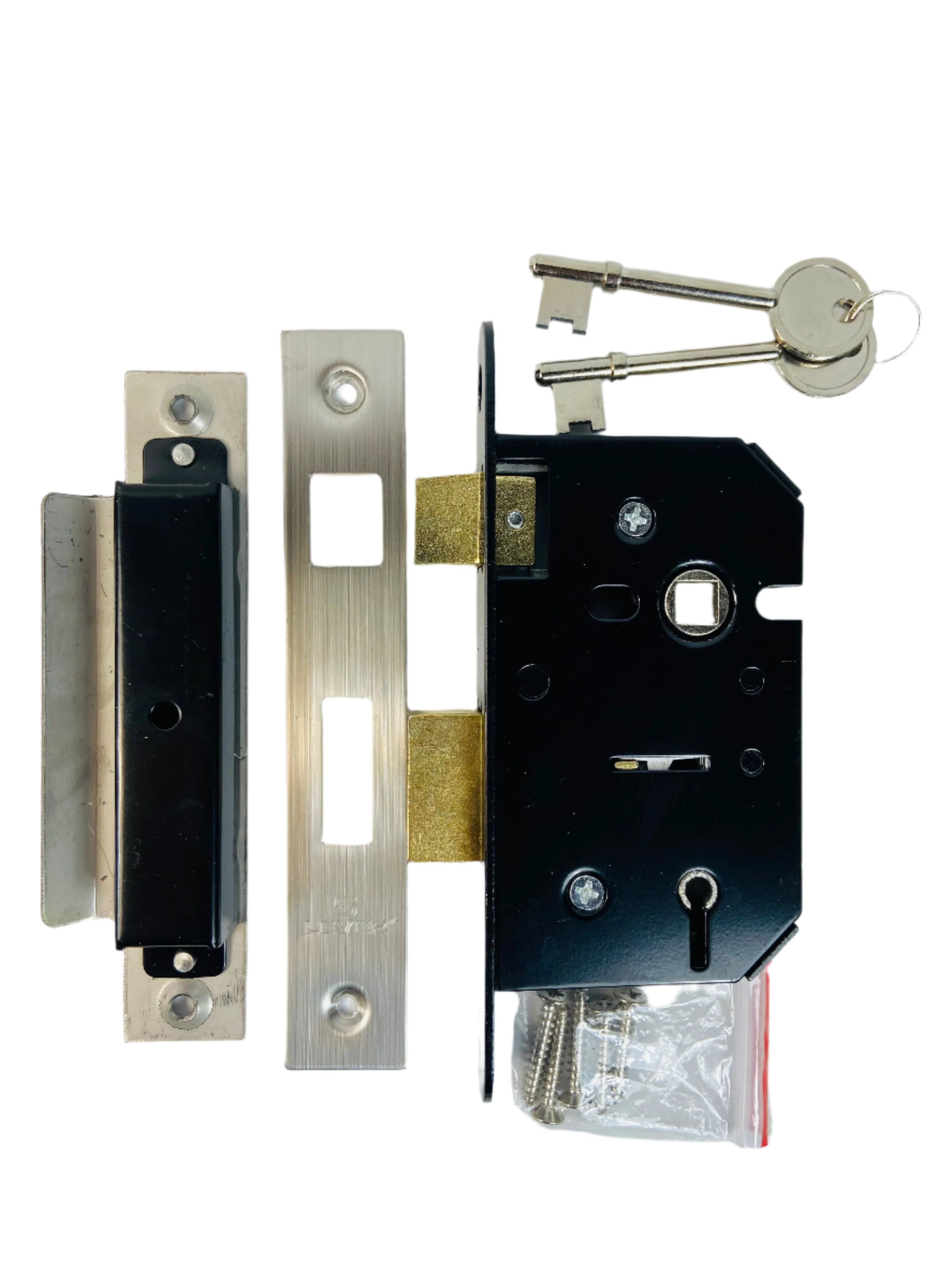 Euro Art 5 Lever Sash Lock 75mm - Robust security in Polished Brass or Satin Stainless Steel finishes.
