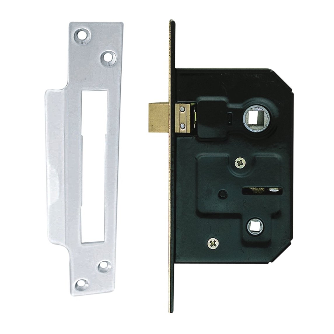 Euro Art Electro Brassed Bathroom Lock 63mm - Corrosion-resistant finish for internal wooden bathroom doors.