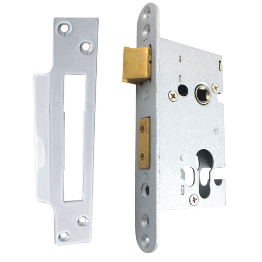 Euro Art 2.5-inch Euro Sash Lock Case 63mm - Satin stainless steel finish with durable security for doors.