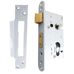 Euro Art 2.5-inch Euro Sash Lock Case 63mm - Satin stainless steel finish with durable security for doors.