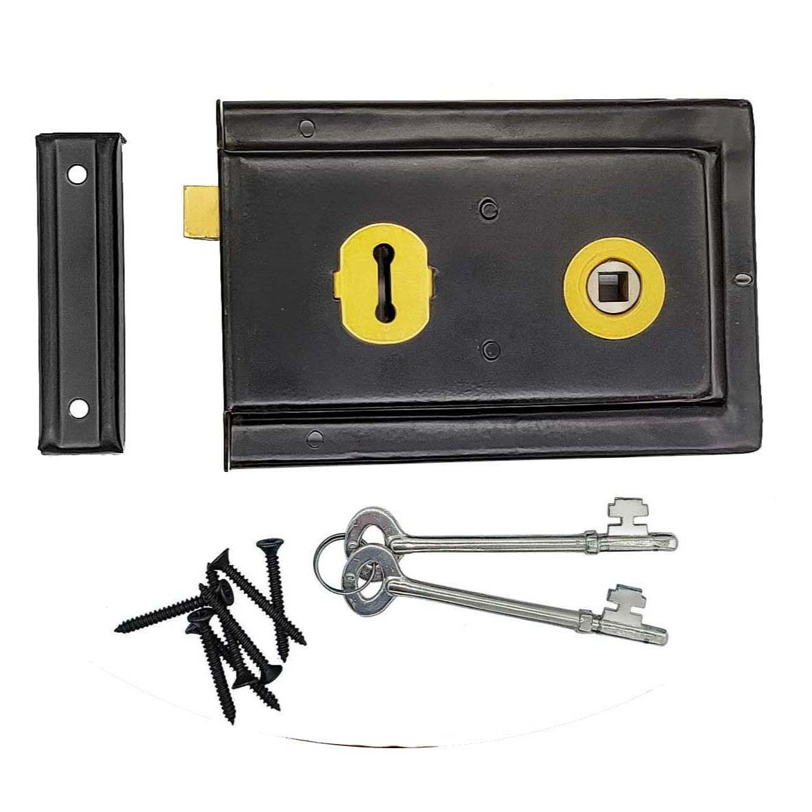 Euro Art Fluted Rim Lock in timeless Black finish, combining traditional fluted design with durability and functionality.