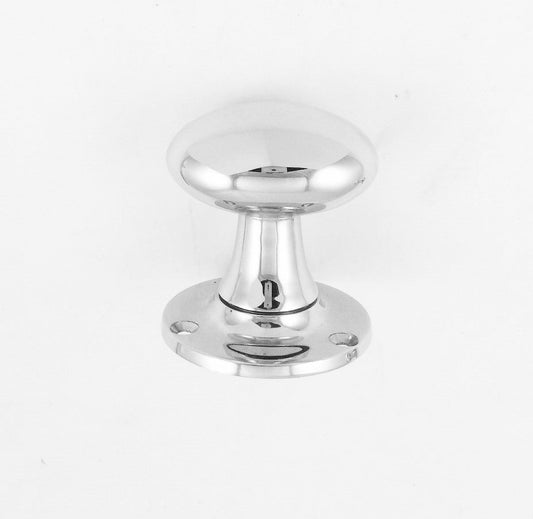 Euro Art Architectural Oval Mortice Knob in polished nickel finish, crafted for durability and elegance, ideal for enhancing modern or traditional door aesthetics.