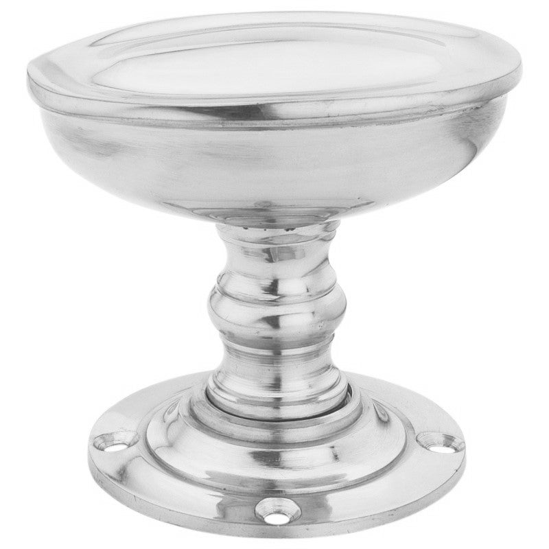 Oval Prince Mortice Knob from Euro Art Hardware in polished brass, satin chrome, or polished chrome finish, featuring a 56mm design for a regal, sophisticated door accent