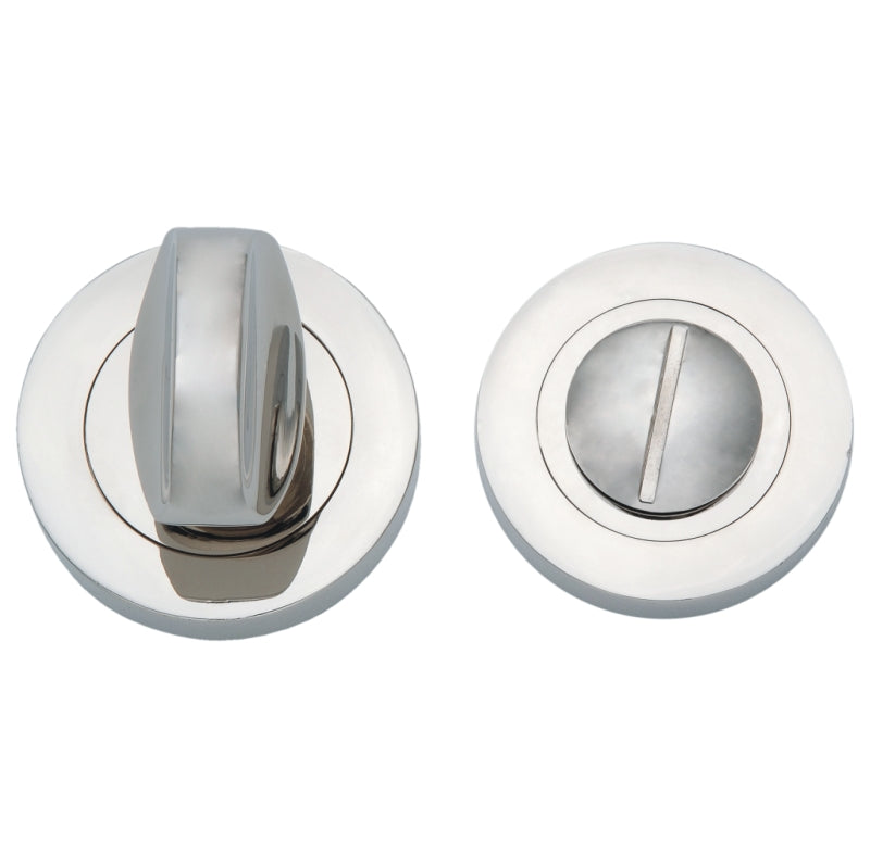 Euro Art Hardware Thumb Turn & Release 5mm with multiple finishes, including Satin Nickel, PVD, Antique Brass, and Polished Chrome, designed for privacy and easy installation on various door types