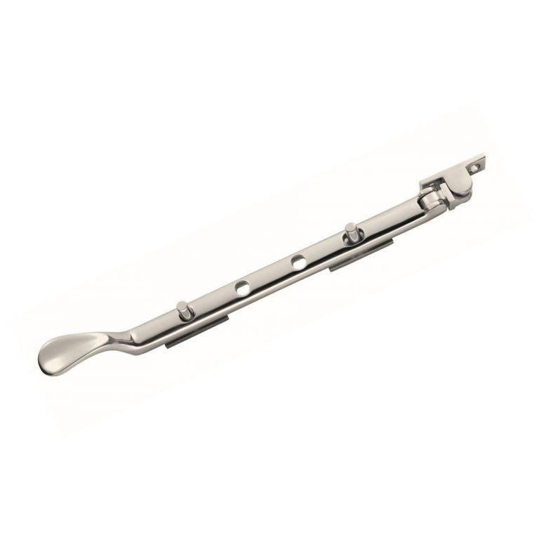 Architectural Casement Stay in polished nickel, satin nickel, or polished chrome finishes for casement windows.