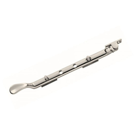 Architectural Casement Stay in polished nickel, satin nickel, or polished chrome finishes for casement windows.