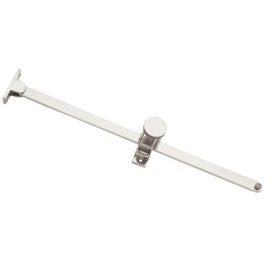 250mm adjustable casement stay in polished brass or polished chrome for versatile window use.