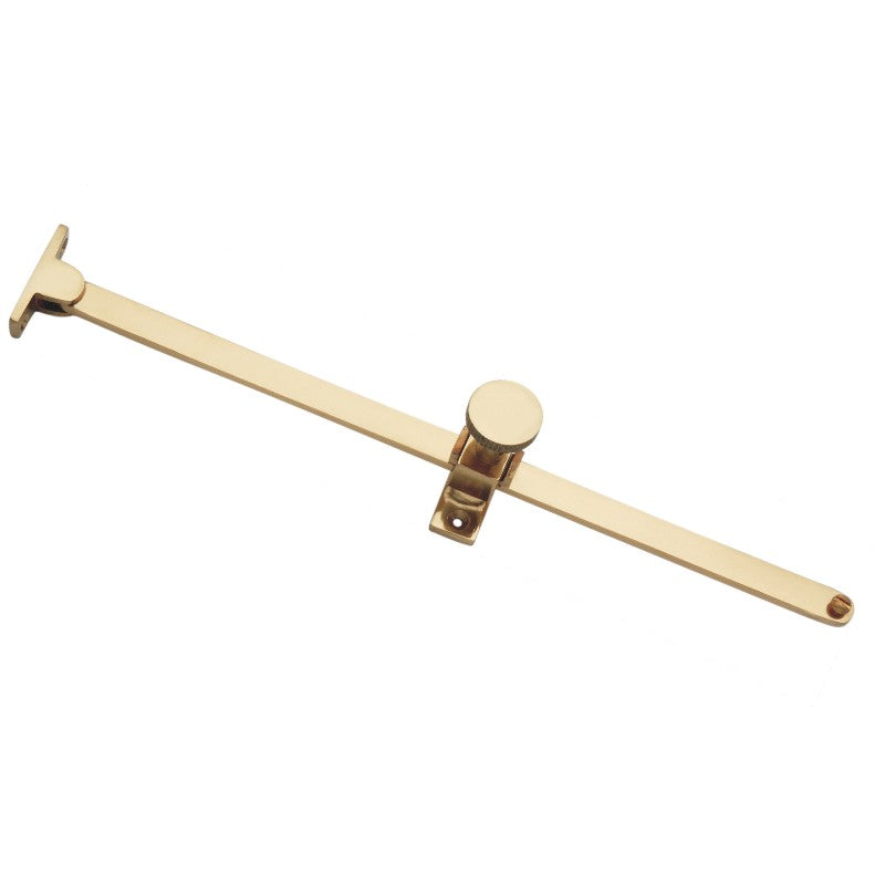 250mm adjustable casement stay in polished brass or polished chrome for versatile window use.