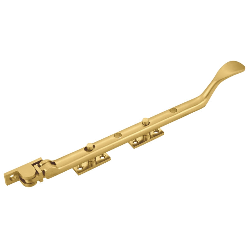8-inch casement stay by Euro Art, available in polished brass or satin chrome for enhanced window functionality.