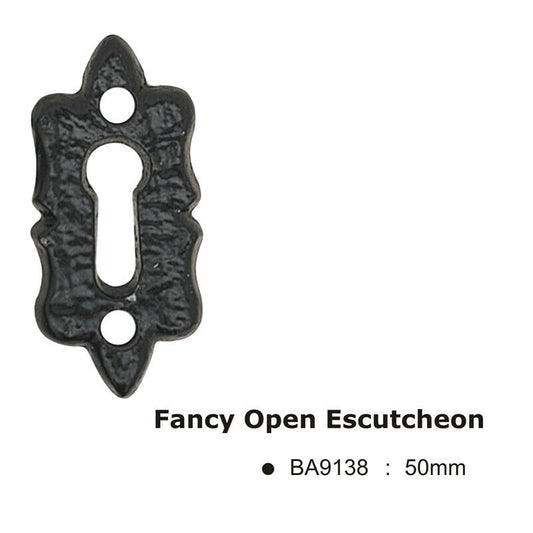Black Antique Fancy Open Escutcheon -50mm