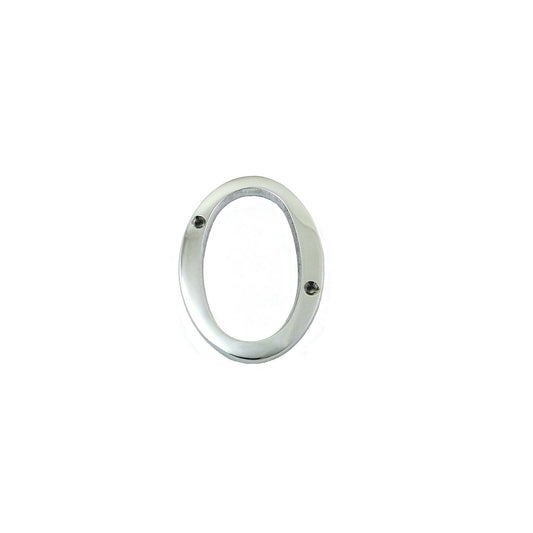 House Door Numerals Numbers - Number 0 to 9 in Polished Nickel Finish 75mm