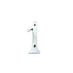 House Door Numerals Numbers - Number 0 to 9 in Polished Nickel Finish 75mm