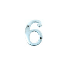 House Door Numerals Numbers - Number 0 to 9 in Polished Chrome Finish 75mm