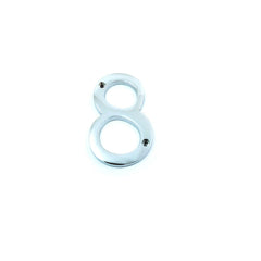 House Door Numerals Numbers - Number 0 to 9 in Polished Nickel Finish 75mm