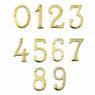 House Door Numerals Numbers - Number 0 to 9 in Polished Brass Finish - 50mm