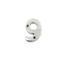 House door numerals numbers - numbers : 0 - 9 in polished chrome finish - 50 mm