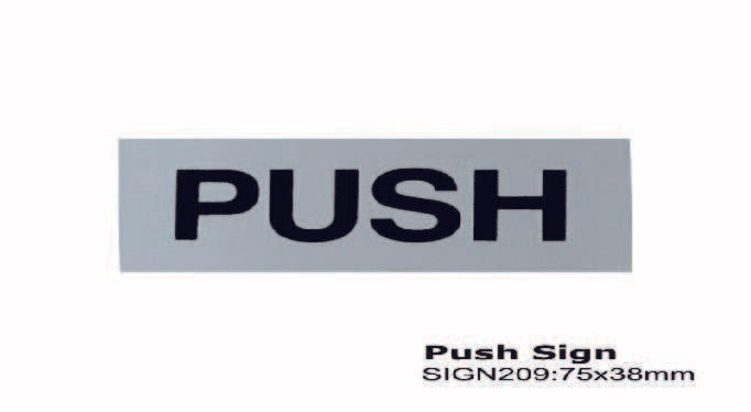 Recatangular Push  Sign 75 x 38mm- Polish finish