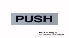 Recatangular Push  Sign 75 x 38mm- Polish finish