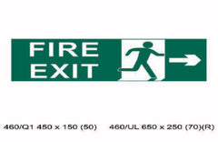 Fire Exit Health and safety sign with man walking -  450 x 150mm-Chose photo