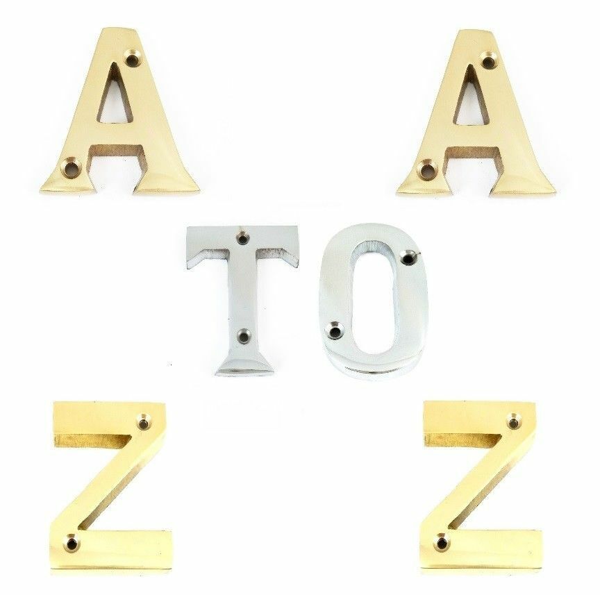 House Door Flat Number Alphabet Letters Names Solid in  Variations 2" 50mm