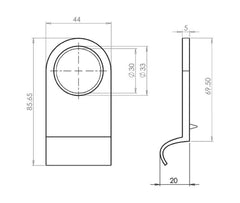 Chivrose ltd yale type door lock cylinder pull surround 86 x 44mm (polished