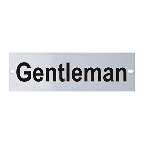Gentleman sign rectangular in satin stainless steel from euroart