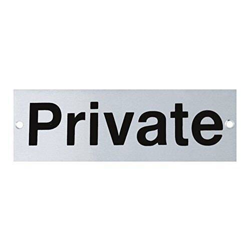 Private sign rectangular in satin stainless steel from euroart