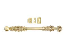 Surface Sliding Bolt-12"|12 inch|Door Bolt|Bolt with Decorative knobs|Oval knob Sliding Bolts|Polished Brass