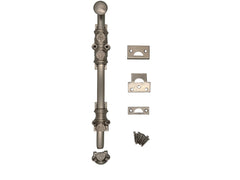 Surface Sliding Bolt-12"|12 inch|Door Bolt|Bolt with Decorative knobs|Oval knob Sliding Bolts|Satin Nickel