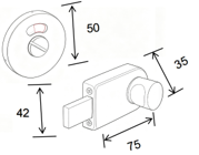 Bathroom Cubicle Locks | Satin Stainless Steel Indicator Bolt and Release