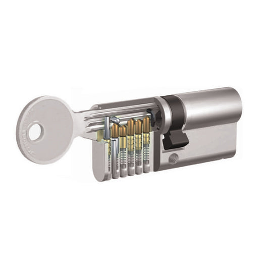 Solid Brass Euro Cylinder - 100mm - High Security 6 Pin For Euro Profile Espagnolette Bolts
