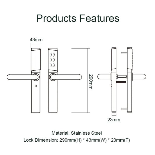 EA 240 Hotel Digital Smart Lock with Motorised Sash Lock - EN 1634 Fireproof Certification