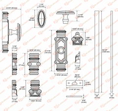 Beaded Espagnolette Bolt or Cremone Bolt - Upto 9 feet Doors and Windows