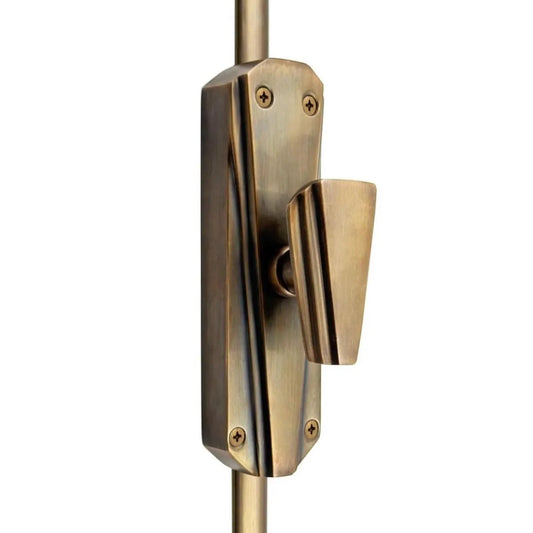 Valentino ART DECO Antique Brass Espagnolette/Crémone Lock Bolt for up to 8.5 Feet High Doors & Windows