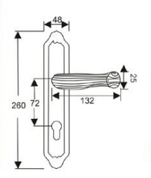 Oliver Lever on Back Plate - 260mm x 48mm x 132mm