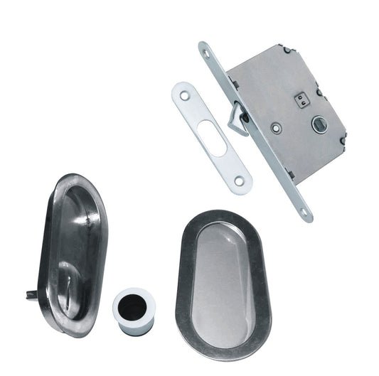 Hook Lock with Flush Pull Set for Sliding Door