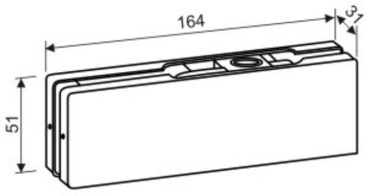 Top Pivot Patch Cabin - Cubicle Glass Door Fitting - 164 × 51 × 31mm