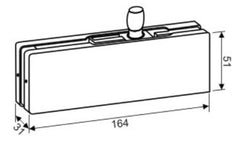 Top Pivot Patch Fitting for Cabins & Cubicle Glass Doors - 164 × 51 × 31mm