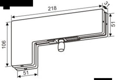 Side Panel L Patch Cabin & Cubicle Glass Door Fitting - 218 × 106 × 51mm