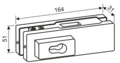 Euro profile patch lock Cabin & Cubicle Glass Door Fitting - 164 × 51 × 31mm