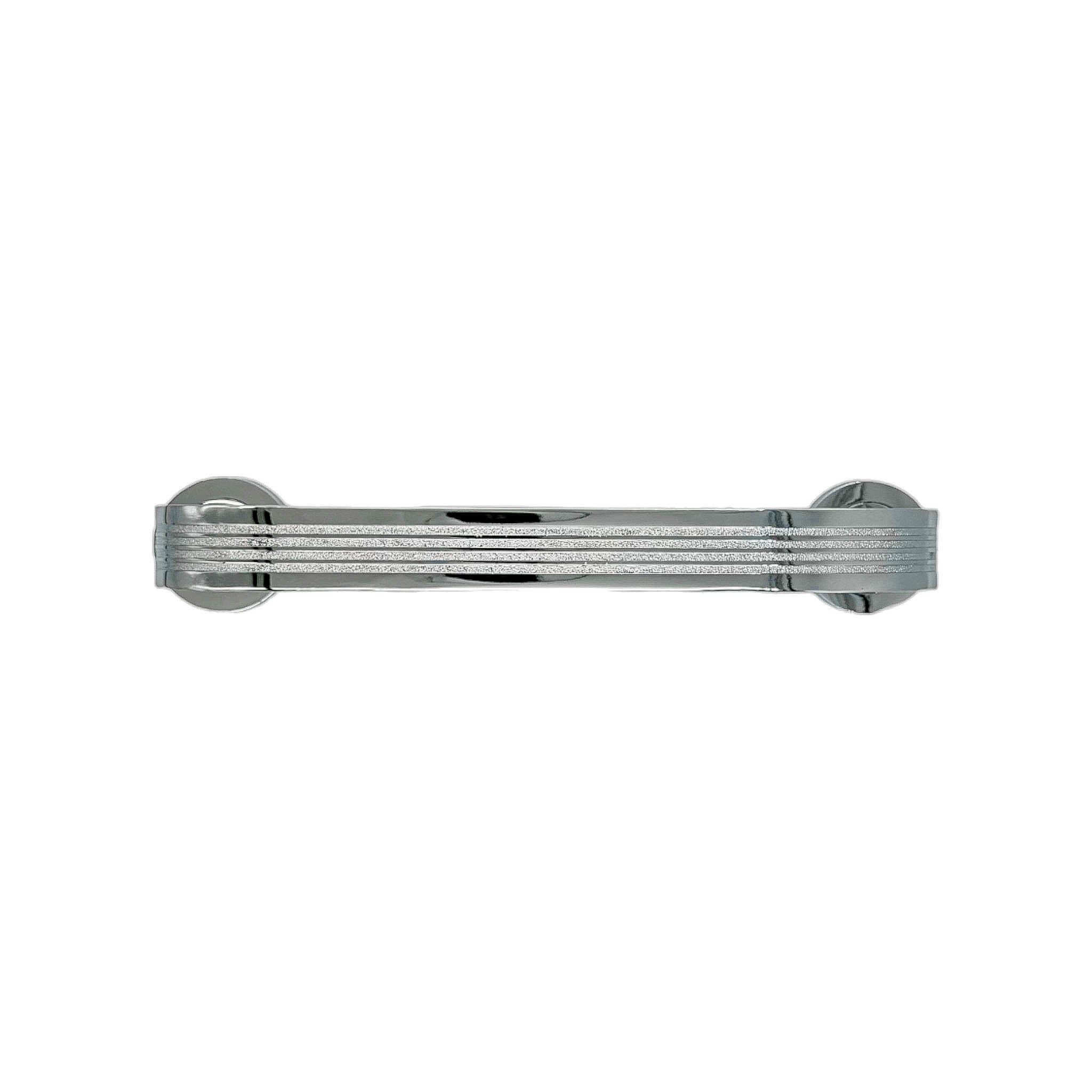 Orchid solid brass pull handle on backplate, 300mm long and 52mm wide, with a polished chrome finish, offering a secure grip and stylish design for doors.