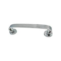 Orchid solid brass pull handle on backplate, 300mm long and 52mm wide, with a polished chrome finish, offering a secure grip and stylish design for doors.