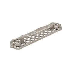 Honora solid brass pull door handle, 305mm in length and 70mm wide, with a polished chrome or satin nickel finish, offering a sleek and durable design for secure door fitting.
