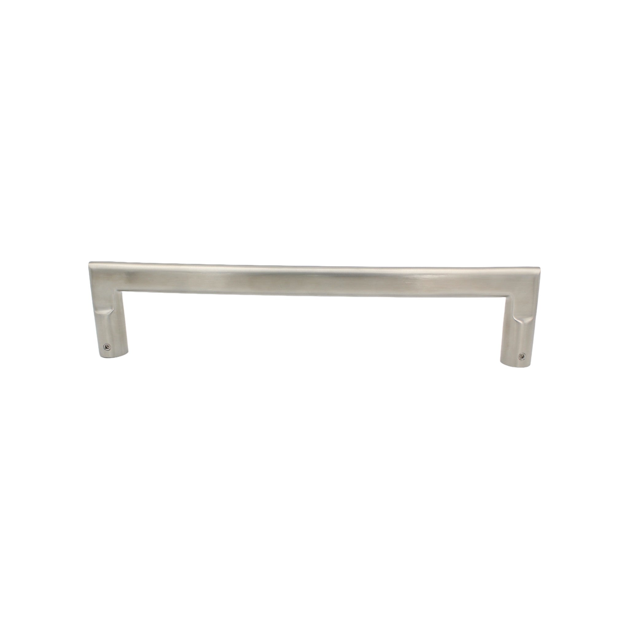heavy-duty door pull handle, 275mm in length, made of satin stainless steel, with a back-to-back pair design, suitable for 35-55mm thick doors and includes fixing screws.