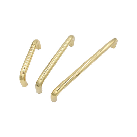 Compact 150mm D Bend door pull handle with a bolt-through design for sturdy installation, ideal for high-traffic commercial and residential doors