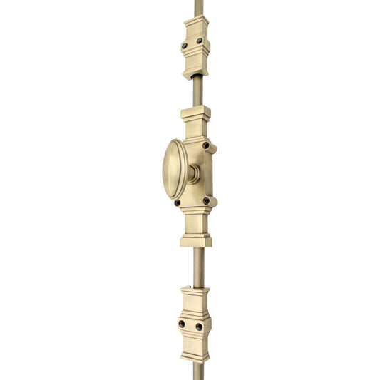 The Windsor Cremone Bolt by Euro Art | Solid Brass Espagnolette Bolt | 2 Finishes