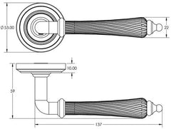 Regency Reeded Luxury Interior Door Handle