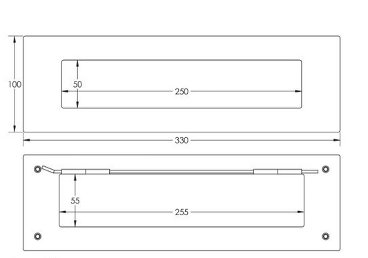 330mm x 100mm Stainless Steel Letter Plate